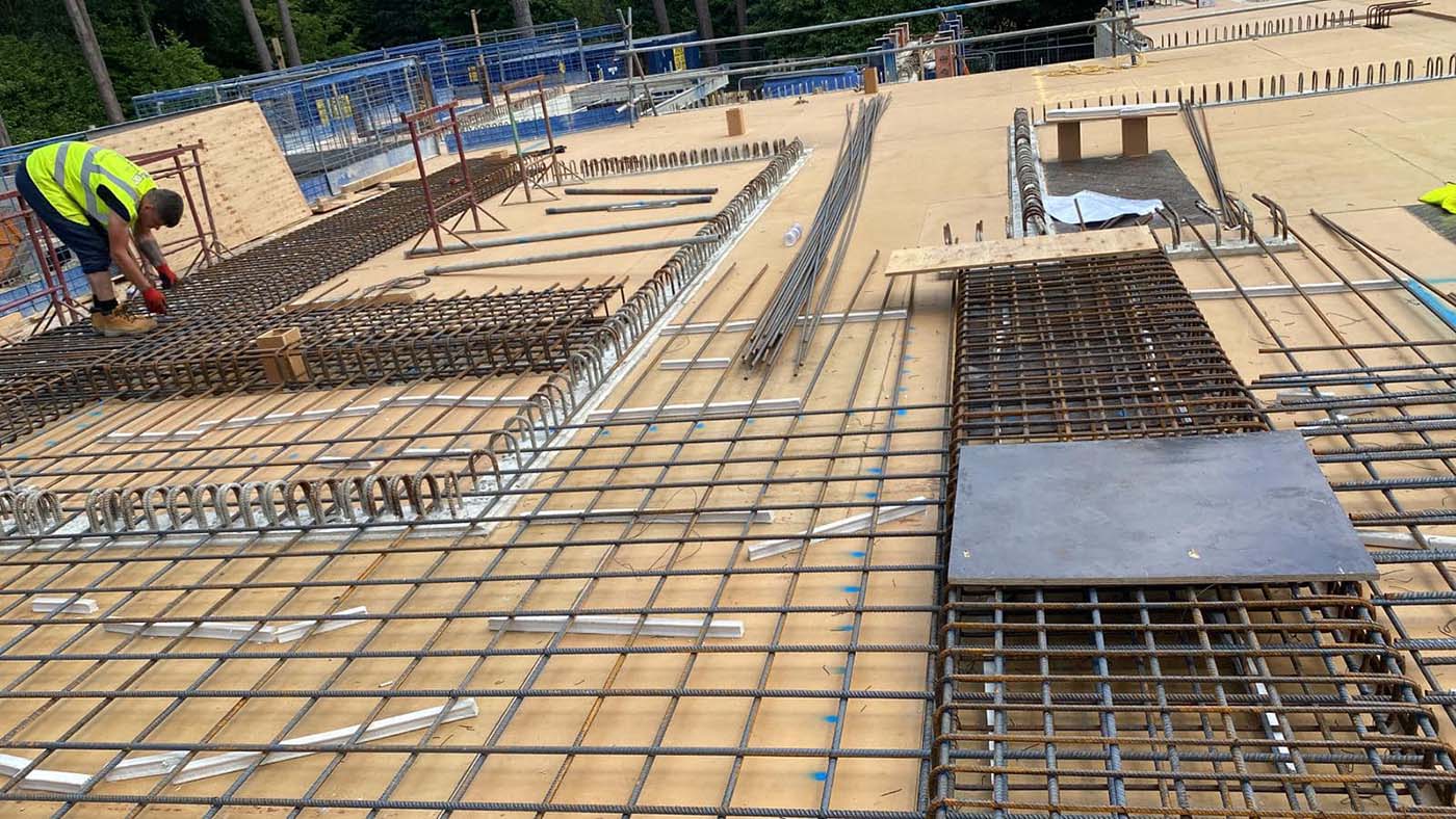 Building a steel frame for reinforced concrete slab